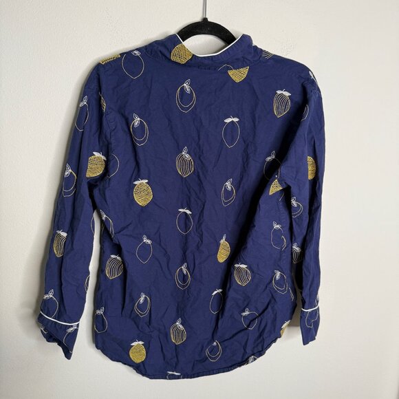 Anthropologie Women's Blue Lemon Drop Embroidered Pajama Set - Size S Small - Picture 3 of 8